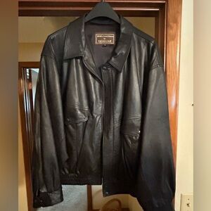 Breier of Amsterdam black leather bomber from Nordstroms